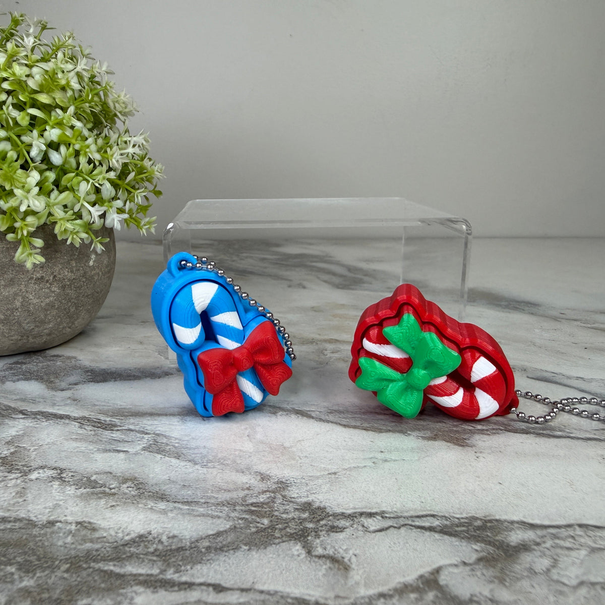 Keychain Clicker Toy - Christmas Candy Cane