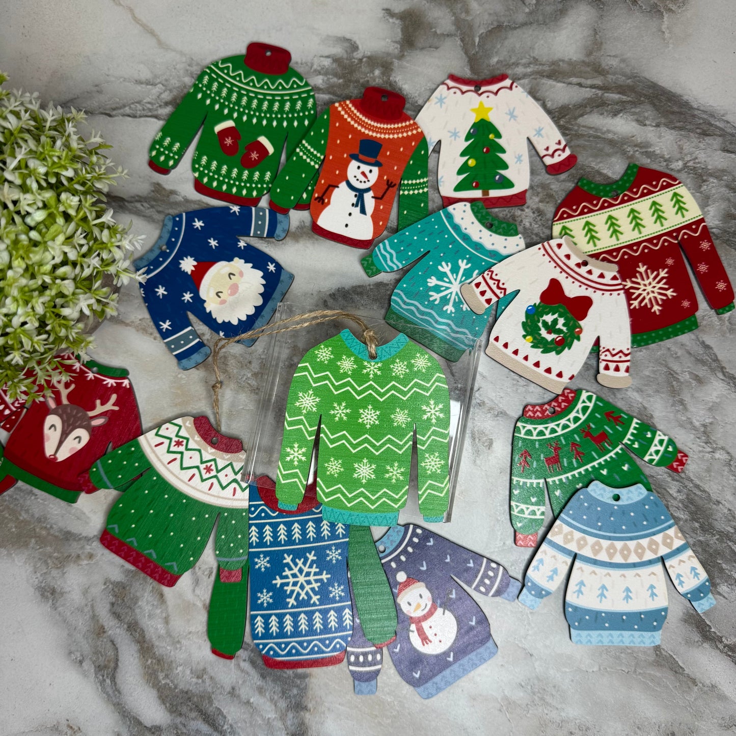 Wooden Christmas Ornament - Sweater