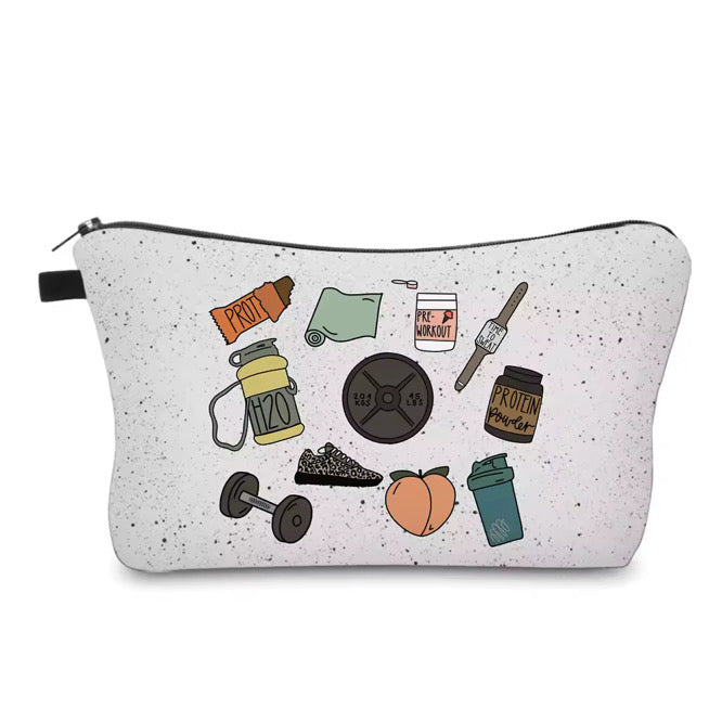 Pouch - Gym Workout on Speckled Grey