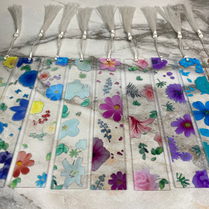 Bookmark - Acrylic Floral Design With Tassel