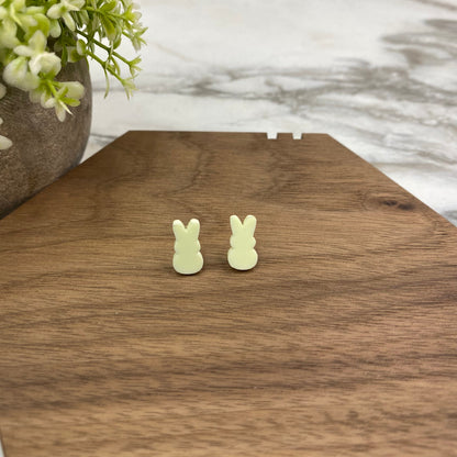 Acrylic Stud Earrings - Easter - Bunny - Yellow