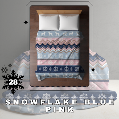 Blanket Christmas #28 - Snowflake Blue Pink - PREORDER