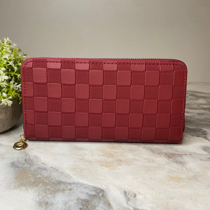 Wallet - Faux Leather - Checkered