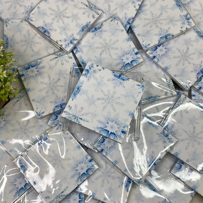 The Sticky Note Collection - Christmas Snow White Blue Snowflakes