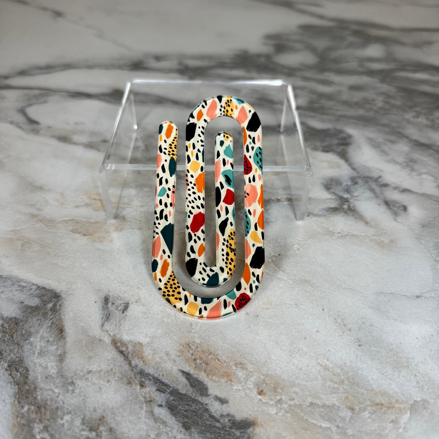 Jumbo Paperclip - Abstract Stones Brush Stroke