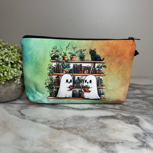 Pouch - Halloween Fall - Ghost Bookshelf Book