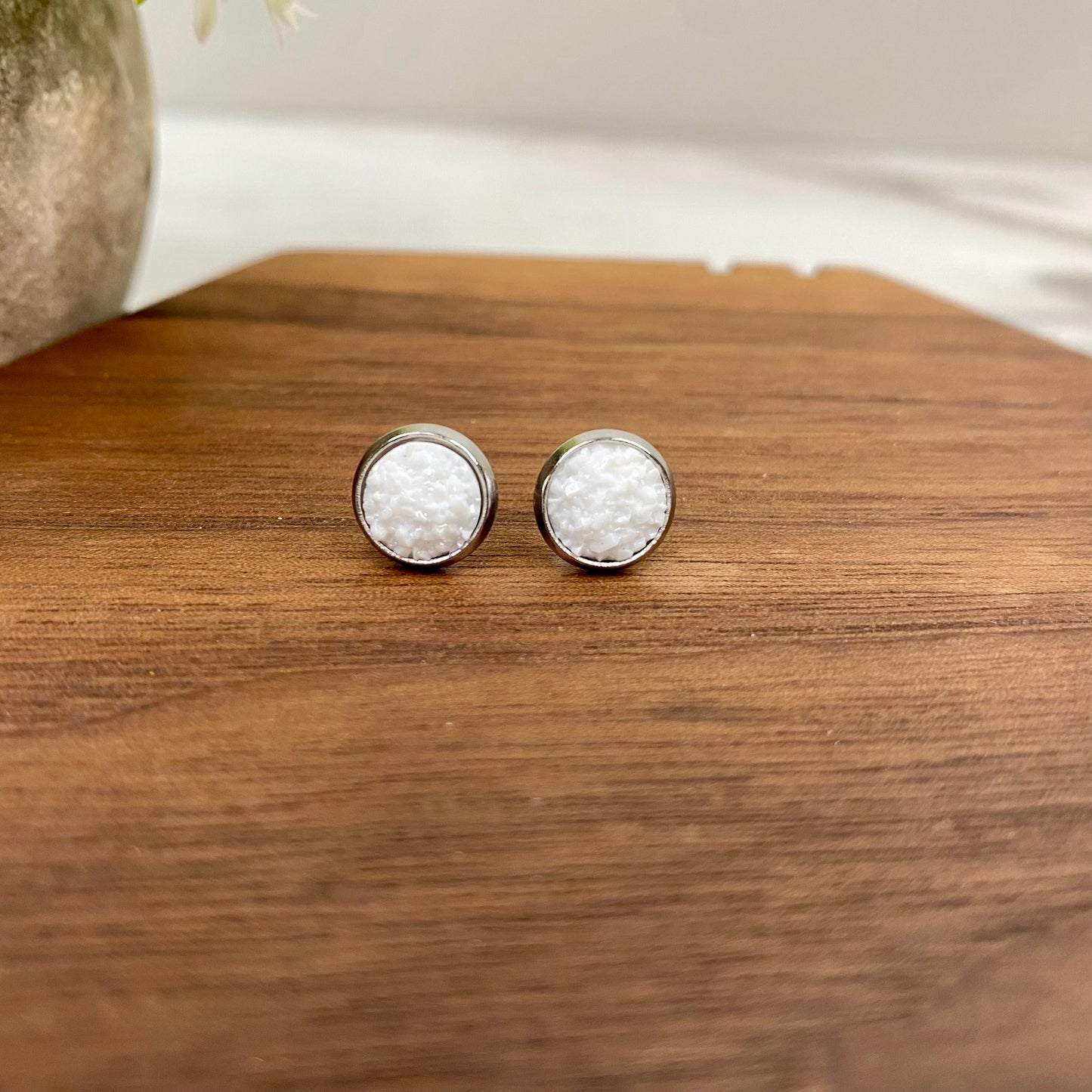 Druzy Stud Earrings - 8mm - #7