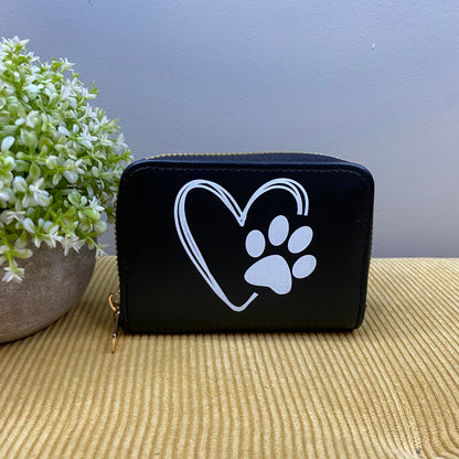 Wallet - Accordion Card - Heart Paw - Black