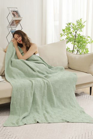 Solid Knit Throw Blanket