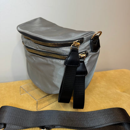 The Roni Nylon Crossbody - Grey + Black