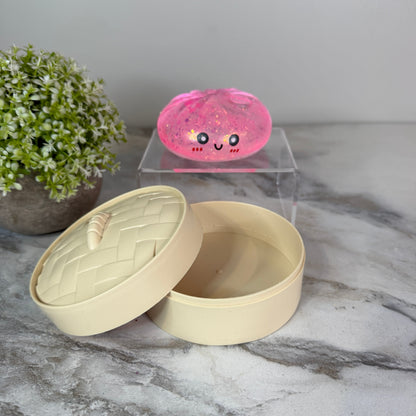 Squishy Toy - Viral Dumpling, Slow Rise Glitter #2 - Pink