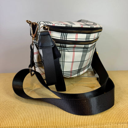 The Roni Nylon Crossbody - Plaid Stripe