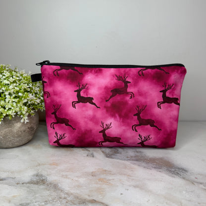 Pouch - Christmas - Reindeer Maroon
