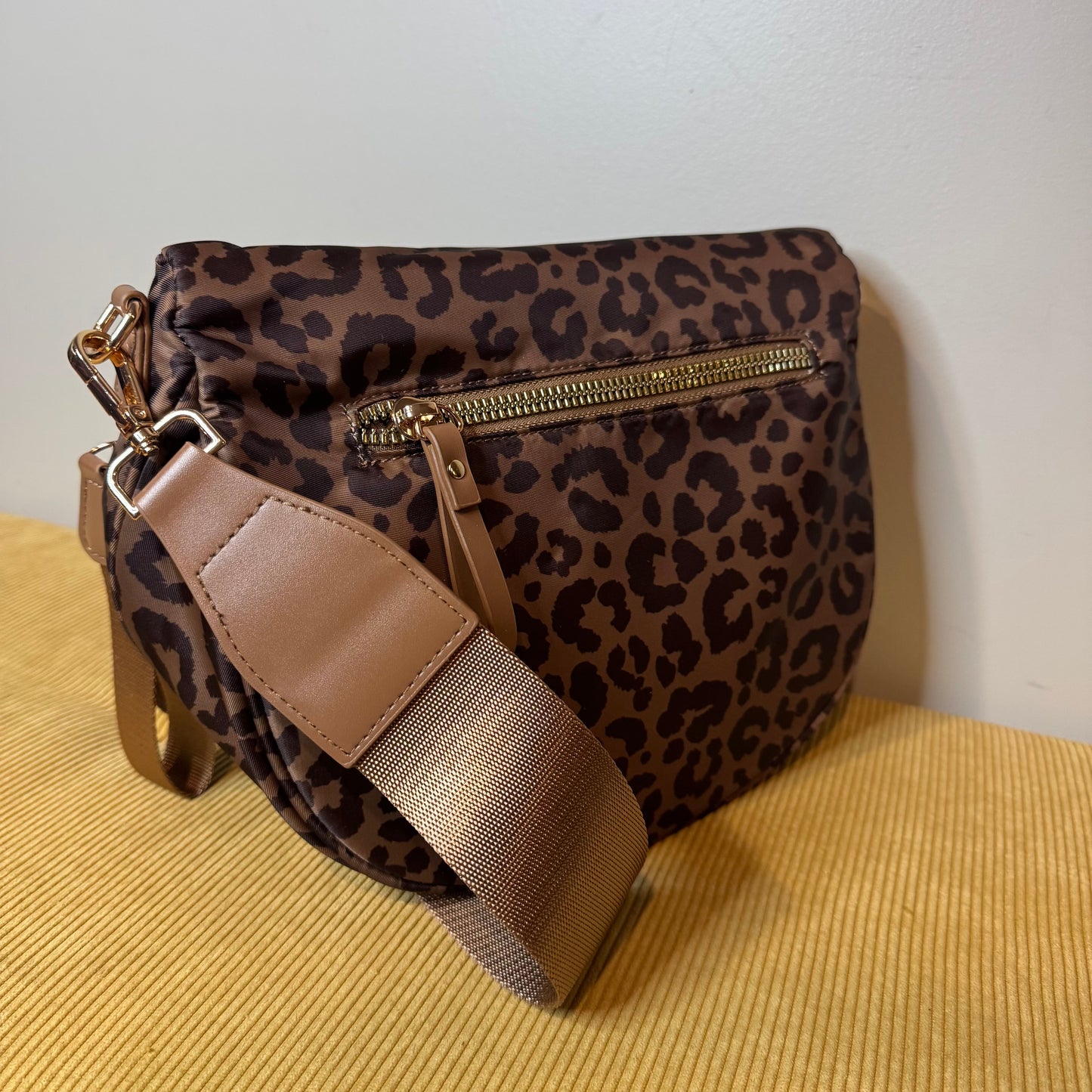 The Roni Nylon Crossbody - Animal Print Chocolate