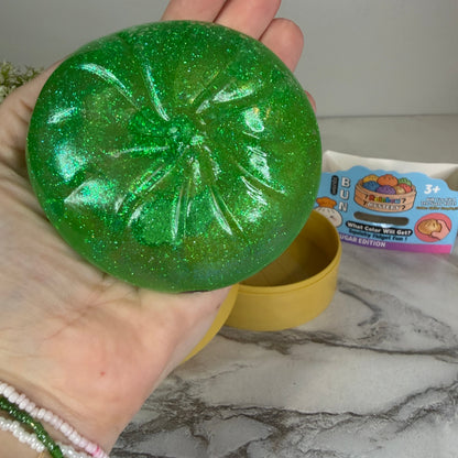 Squishy Toy - Viral Dumpling, Slow Rise Glitter - Green