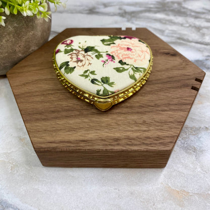 Compact Mirror - Ivory Floral