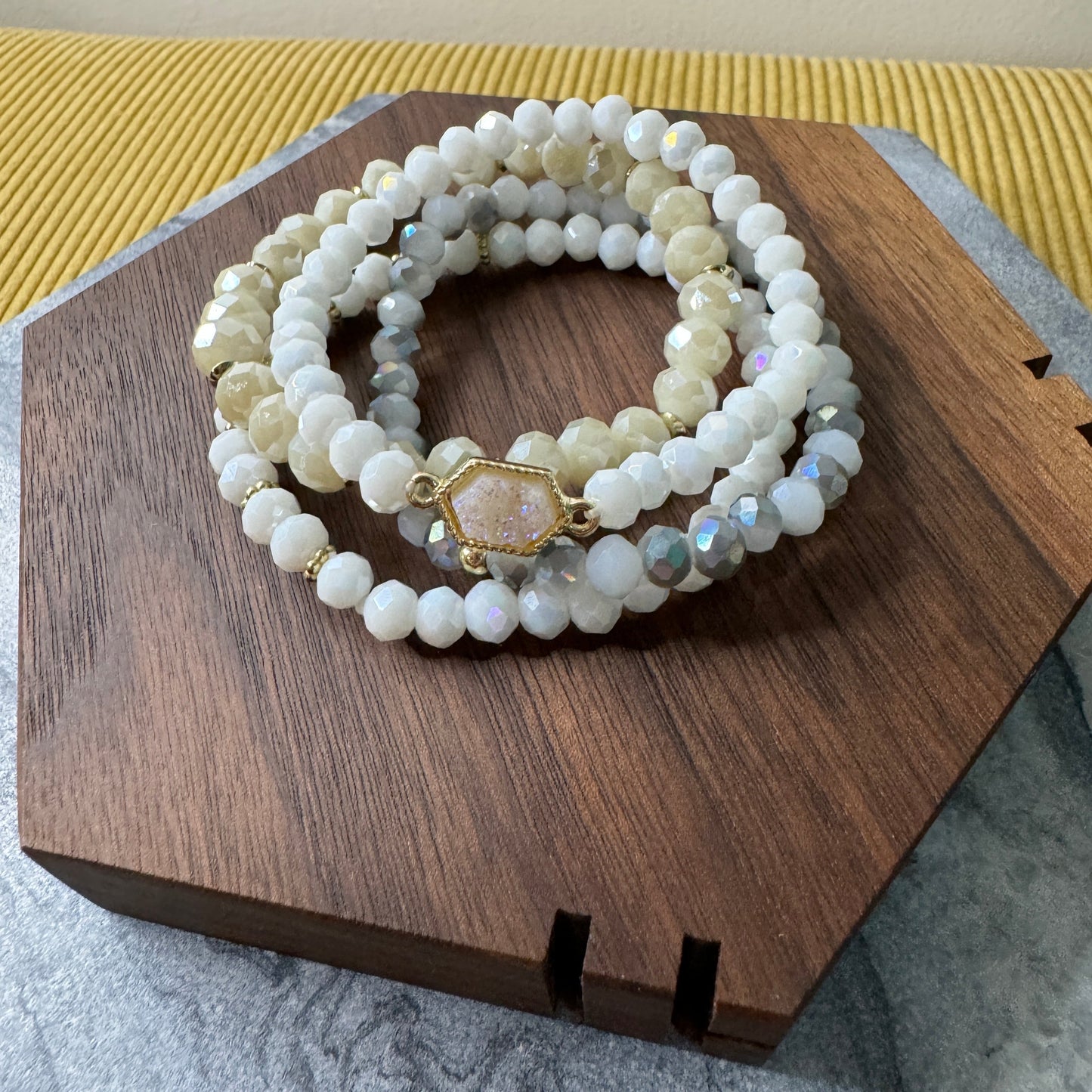 Bracelet Pack - Druzy Bead - White