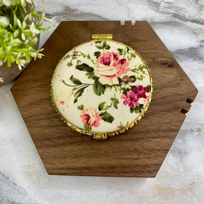 Compact Mirror - Ivory Floral