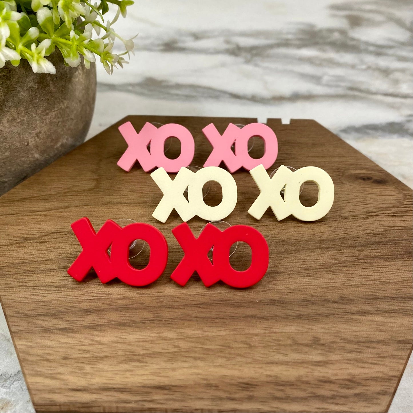 Acrylic Stud Earrings - Valentine’s Day - Xoxo