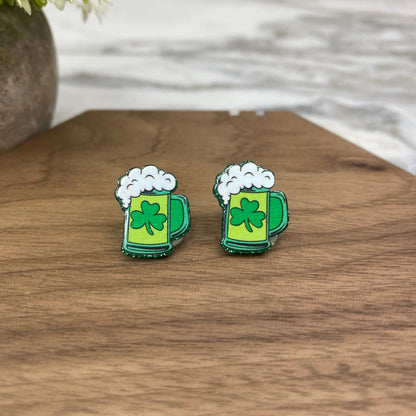 Acrylic Stud Earrings - St. Patrick’s Day - #2