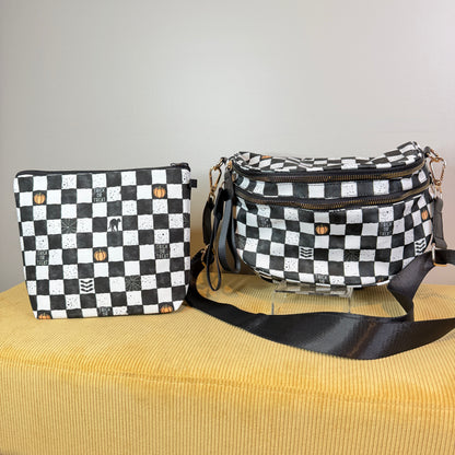 Bundled Set - Roni & XL Pouch - Halloween Trick or Treat Plaid