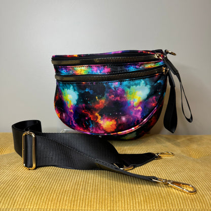 The Roni Nylon Crossbody - Pink Orange Galaxy