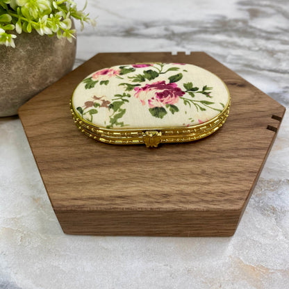 Compact Mirror - Ivory Floral