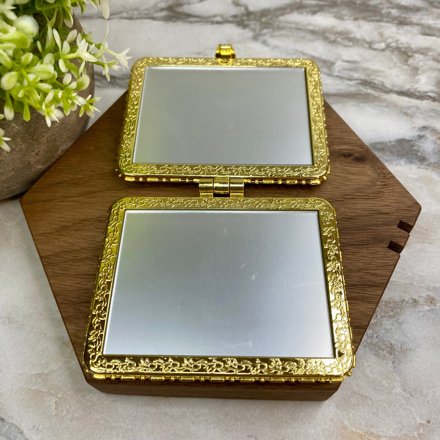 Compact Mirror - Ivory Floral