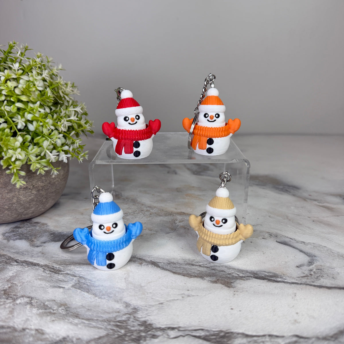 Keychain Clicker Toy - Christmas Snowman