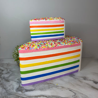 Squishy Toy - Rainbow Cake, Jumbo