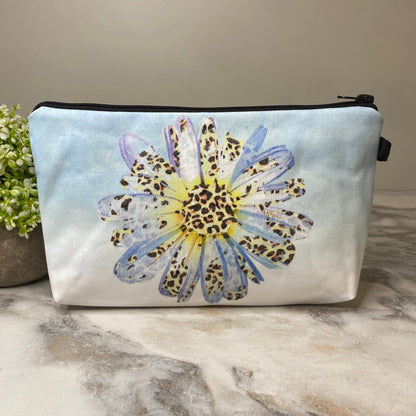 Pouch - Daisy Floral Animal Print Blue