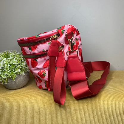 The Roni Nylon Crossbody - Strawberry