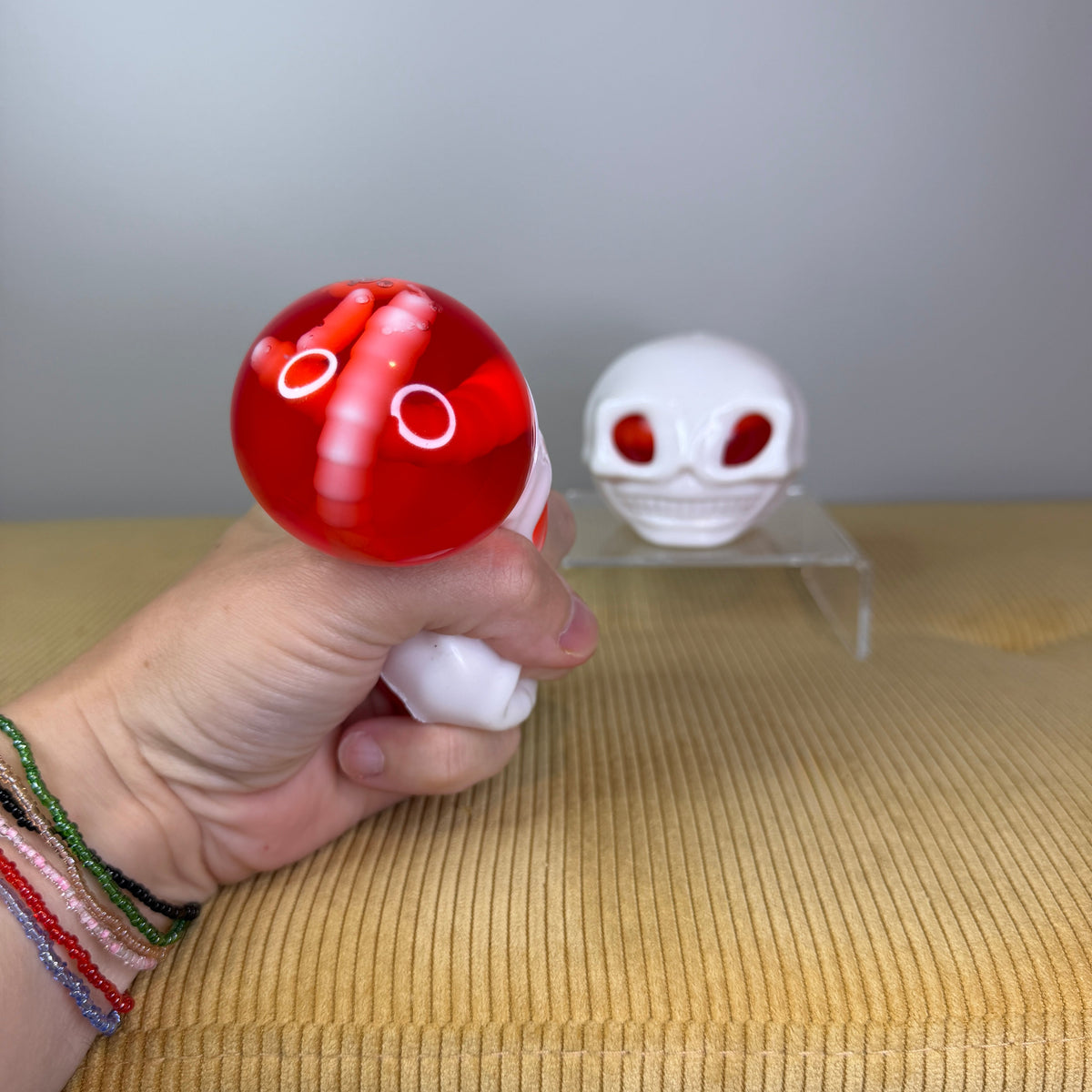 Squishy Toy - Halloween - Skull Head + Worms