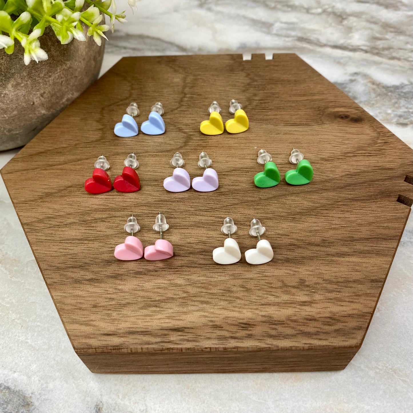 Acrylic Stud Earrings - Valentine’s Day - Mini Hearts