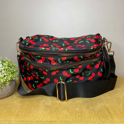 The Roni Nylon Crossbody - Cherry