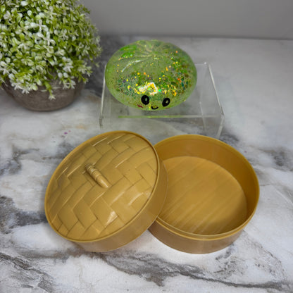 Squishy Toy - Viral Dumpling, Slow Rise Glitter - Green