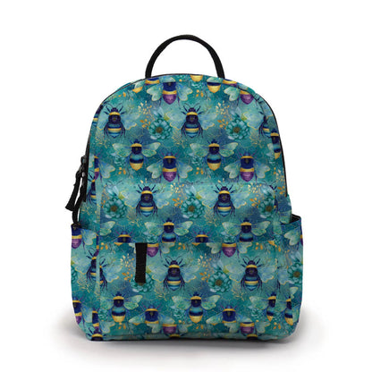 Mini Backpack - Teal Floral Bee