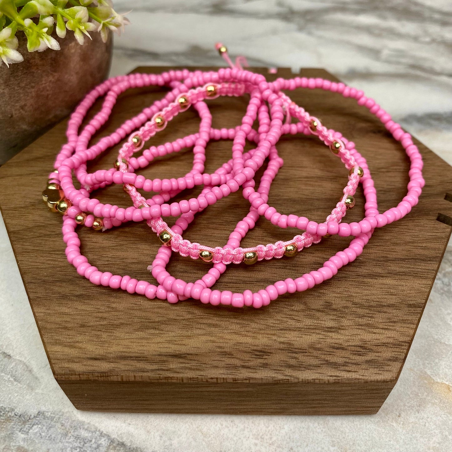 Bracelet - Tiny Bead - Valentine’s Pink Mix