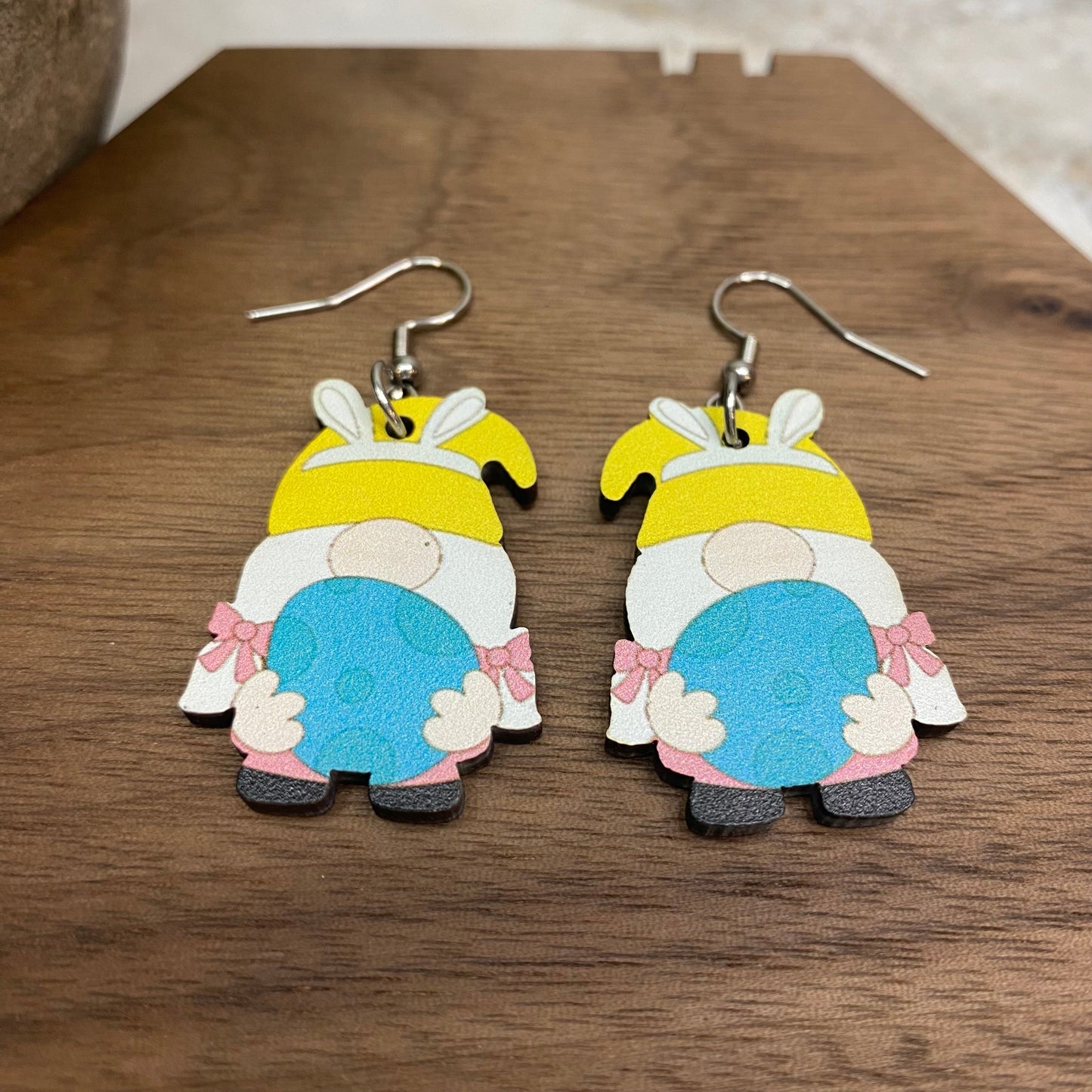 Wood Dangle Earring - Easter - #2