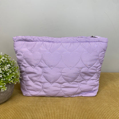 Puffer Pouch - Heart - Light Purple