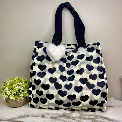 Tote Bag - Heart Black + Grey