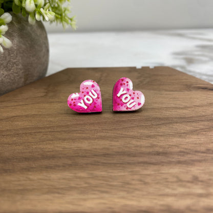 Wooden Stud Earrings - Valentine’s Day - #5