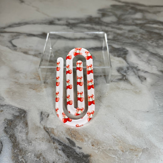 Jumbo Paperclip - Bow + Cherry