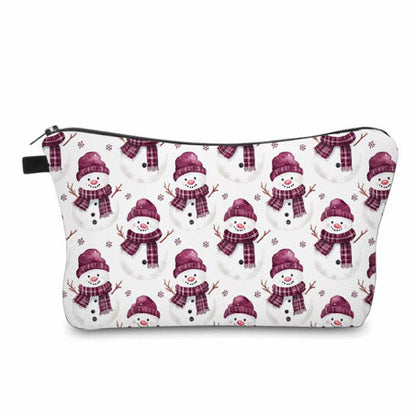 Pouch - Christmas - Snowman Maroon