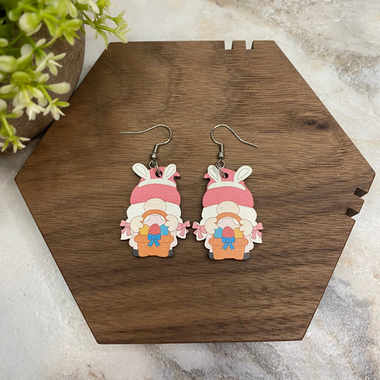Wood Dangle Earring - Easter - #1
