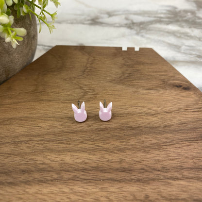 Acrylic Stud Earrings - Easter - Bunny Head - Purple