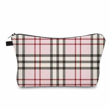 Pouch - Plaid Pink & Tan