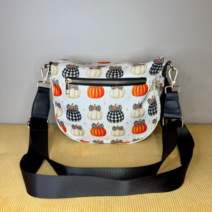 The Roni Nylon Crossbody - Halloween Fall - Bow Pumpkin