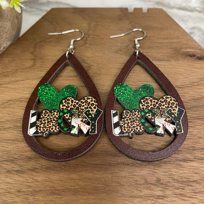 Wooden Dangle Earrings - St. Patrick’s Day - #16