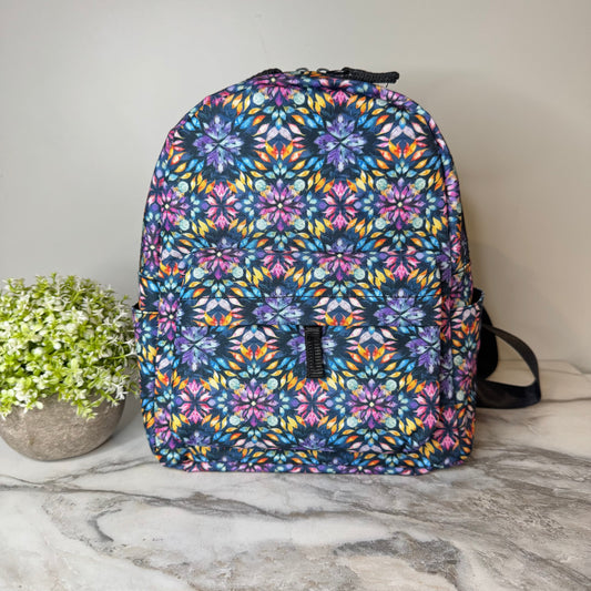 Mini Backpack - Bold Purple Orange Pink Tie Dye
